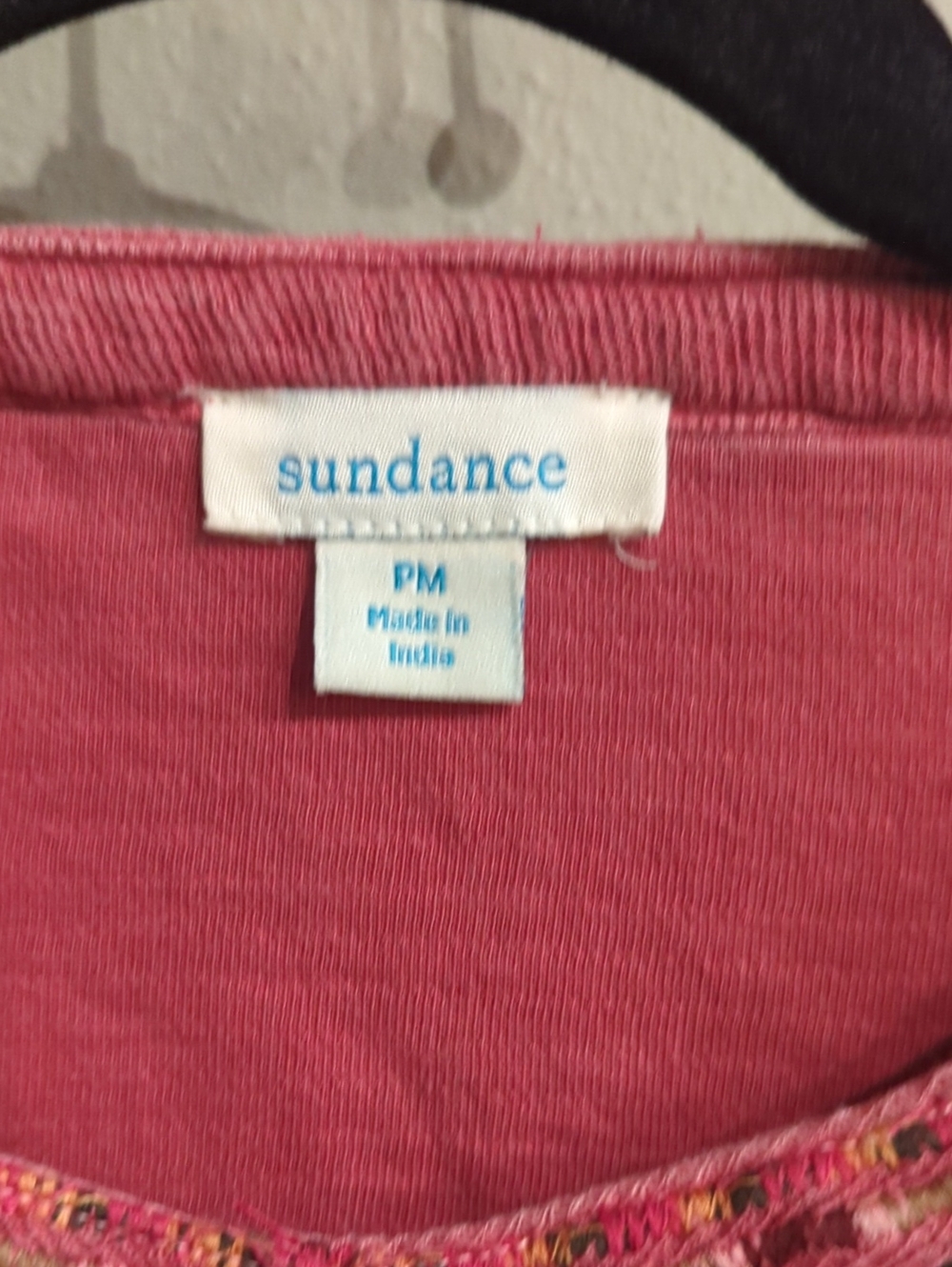 Sundance Embroidered Henley Top Long Sleeve Cotton Breathable Boho Floral - Picture 2 of 9